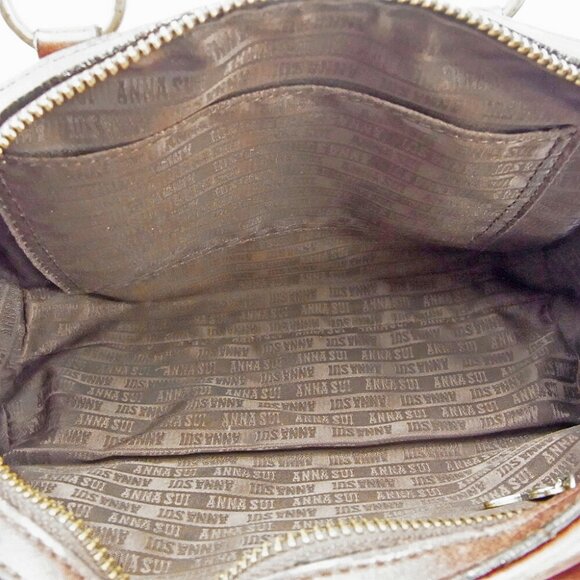 Anna SUI Handbag Butterfly Mochief Leather Authentic Used G1393 - Picture 5 of 6